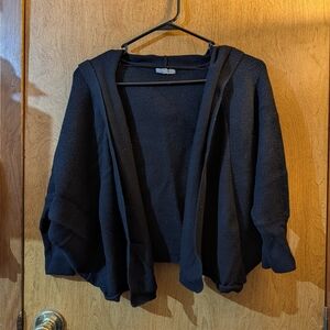 Maurices Plus Black Hooded Cardigan